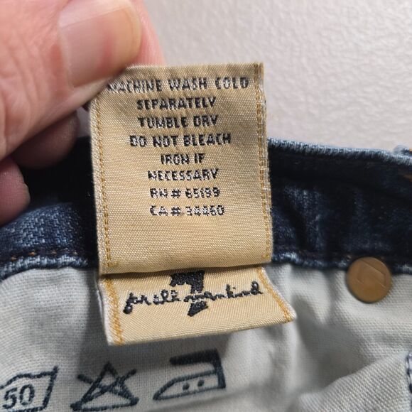 7 For All Mankind Jeans Women's 28 Blue Flare Medium Wash Slight Distress - Picture 7 of 16